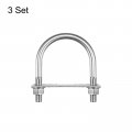 Uxcell Round U-bolts 3 Sets 79mm 11 Inner Width 114mm Length M12 304 Stainless Steel U Clamp Bolt With Nuts And Plates For Boat
