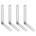 4pcs L-shaped Brackets Corner Brace 6 5 X4 72 X0 94 Shelf Bracket Right Angle For Wood Shelves Furniture 165x120x24mm Silver 