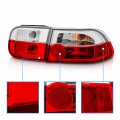 Amerilite 2 4 Door Replacement Brake Trunk Taillights Red Clear Set For 92-95 Honda Civic Passenger And Driver Side