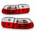 Amerilite 2 4 Door Replacement Brake Trunk Taillights Red Clear Set For 92-95 Honda Civic Passenger And Driver Side