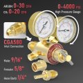 Argon Co2 Regulator With 8 2ft Hose 0-4000 Psi Gauges Gas Welding For Mig And Tig Cga580 Inlet Connection