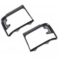 G-plus 2pcs Gloss Black Grille Headlight Door Bezel Chrome Set Compatible With Bronco 1992-1996 Fit Ford F150 F250 F350