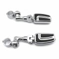Chrome Short Angled Adjustable Peg Mounting Kit With Airflow Foot For Goldwing Shadow Valkyrie Triumph 1-1 4 Inch 1 25 Front