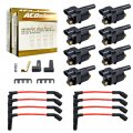 Mas Set Of 8 Ignition Coils Pack Platinum Spark Plugs Wires For Chevrolet Cadillac Gmc Suburban Express Silverado Cts Sierra