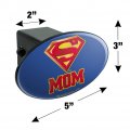 Superman Super Mom Shield Logo Oval Tow Trailer Hitch Cover Plug Insert