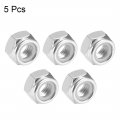 Uxcell M14 X 2mm Nylon Insert Hex Lock Nuts Carbon Steel White Zinc Plated Pack Of 5