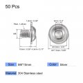 Uxcell Flanged Button Head Socket Cap Screws M8x10mm Hex Drive 304 Stainless Steel Fasteners Bolts Fully Threaded Machine Screw