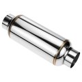 Universal 2 5 Inlet Outlet Stainless Steel Muffler 12 Straight Through Design Polished Finish 