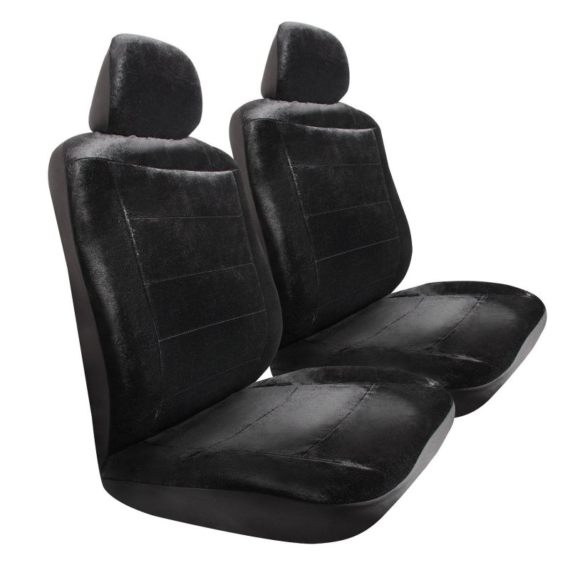 Pilot Automotive Universal Fit High Back Seat Cover Royal Velvet Black 3 Piece