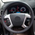 Loncky Genuine Leather Steering Wheel Cover For Chevrolet 2008-2013 Silverado 1500 2500 3500 2007-2014 Tahoe Suburban 2007-2013