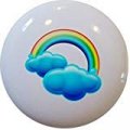 Carolina Hardware And Decor 1816 Rainbow Clouds Ceramic Cabinet Drawer Knob 
