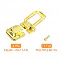 Uxcell 4pcs Toggle Catch Lock 1 89 X 26 Lxw Iron Hasp Latch Clasp For Jewelry Box Wooden Case Toolbox Gold
