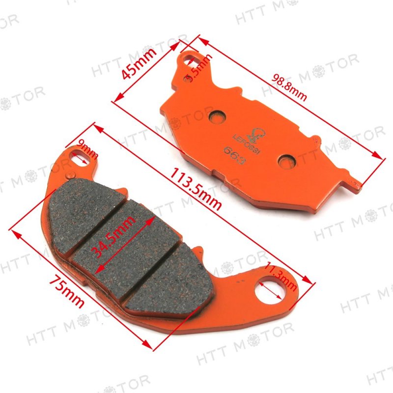 Carbon Ceramic Front Brake Pads For 2015 And 2016 Yzf R3 Orange Color High Temperature Resistance Stable Friction Performance