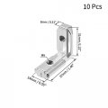 Uxcell Interior Joint Bracket Inside Corner Connector 3030 Series With Screws For Aluminum Extrusion Profile 10 Pcs