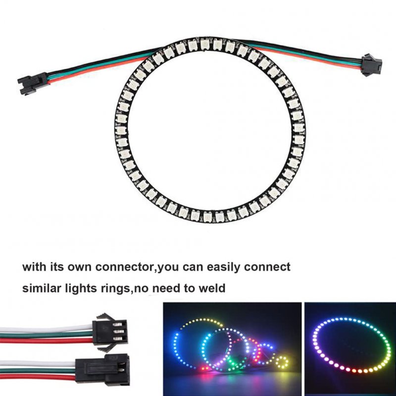 Ws2812 Rgb Led Ring 45 Bits Dc5v Ws2812b 5050 Full Color Addressable Light With Sm2 54 3p Wire For Arduino Raspberry Pi Esp8266