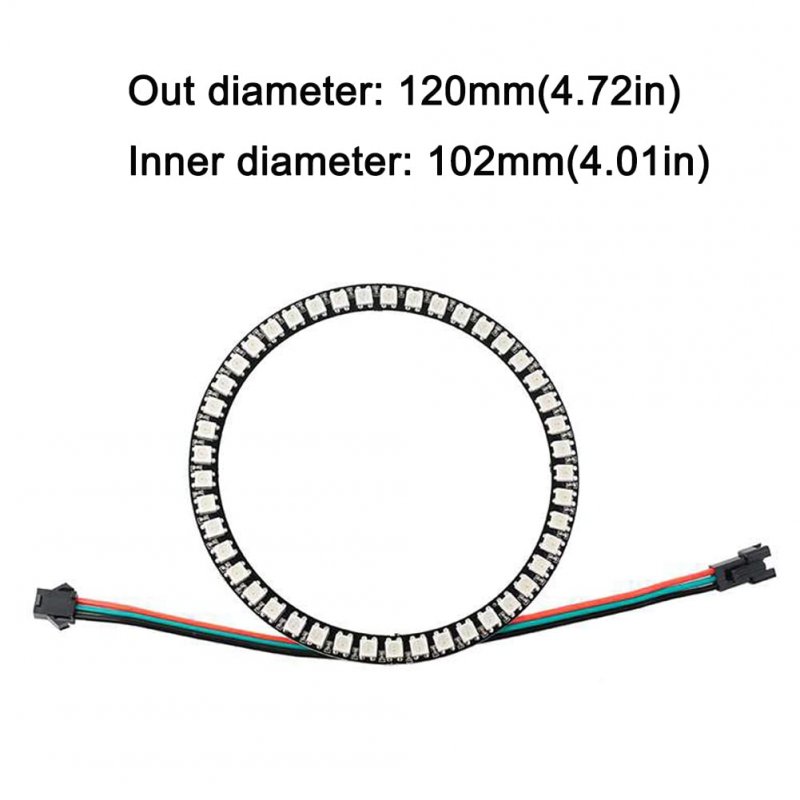 Ws2812 Rgb Led Ring 45 Bits Dc5v Ws2812b 5050 Full Color Addressable Light With Sm2 54 3p Wire For Arduino Raspberry Pi Esp8266