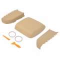 Hecasa Center Console Armrest Cover Front Door Covers Compatible With 2009-2015 Honda Pilot Pvc Beige