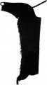Showman Adult Suede Leather Chaps With Fringe Black Medium 