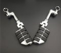 Xkh-chrome Long Angled Adjustable Dually Highway P-clamps Large Footpeg Footrest Compatible With V-star Roadstar Suzuki