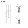 Uxcell 4mm Cutting Dia Cemented Carbide Twist Extra Long Drill Bit With Round Straight Shank For Hardened Steel Stainless 120mm