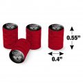 Grey Wolf Head Valve Stem Caps For Tire Rim Wheel Aluminum Red