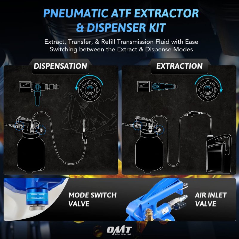 1 6 Gallon Vacuum Fluid Evacuator And Filler Set Pneumatic Transmission Bleeder With 15 Atf Adapters Pressure Gauge Trigger