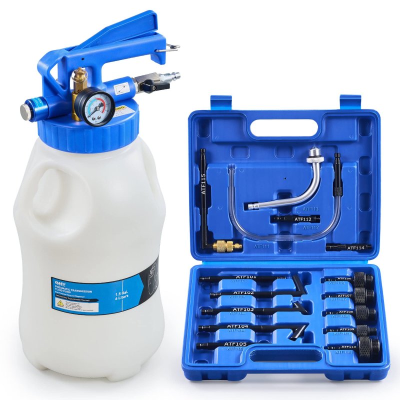 1 6 Gallon Vacuum Fluid Evacuator And Filler Set Pneumatic Transmission Bleeder With 15 Atf Adapters Pressure Gauge Trigger