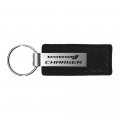 Dantegts Dodge Charger Black Carbon Fiber Leather Key Chain Metal