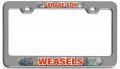I Brake For Weasels Hunting Ch 3d Metal License Plate Frame Auto Suv Truck Tag Holder D32 