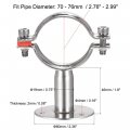 Uxcell Wall Mount Ceiling Pipe Support 304 Stainless Steel Adjustable Strap Clamp For 70-76mm