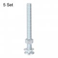 Uxcell 3 8-16 X 4 Square Neck Carriage Bolts With Nuts Washers Carbon Steel Coach Bolt Screws 5 Set