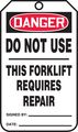 Accuform Signs Trs327ctp Forklift Status Tag Legend Danger Do Not Use This Requires Repair 5 75 Length X 3 25 Width 0 010 