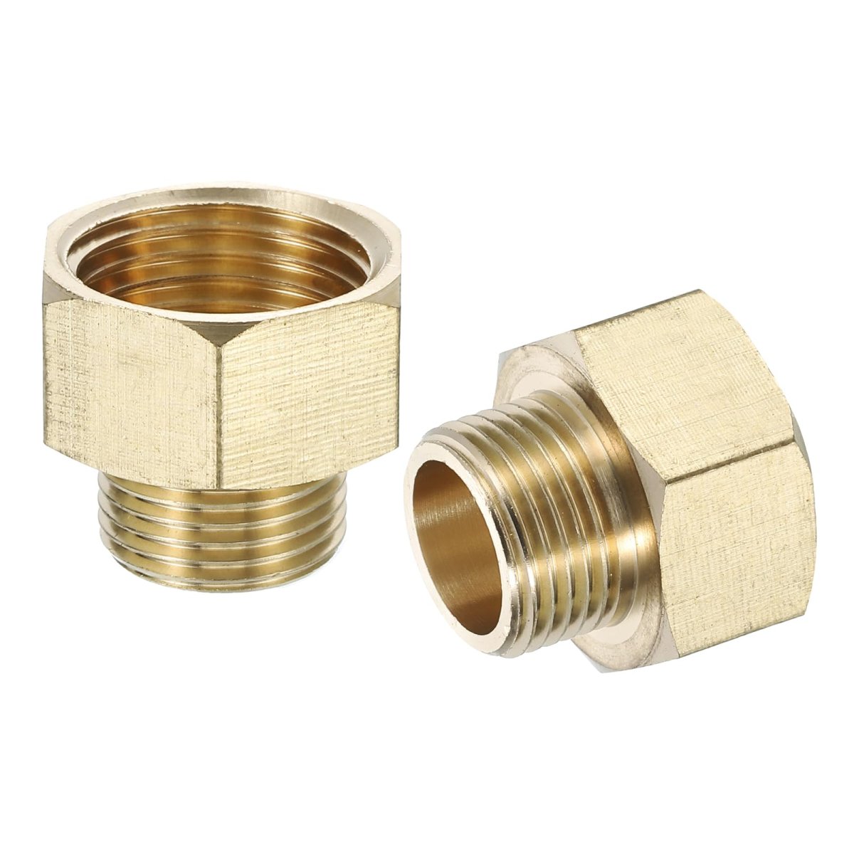 Brass Pipe Fitting 2pcs G1 2 Male X G3 8 Female Reducer Adapter Extensions Hex Bushing Threaded Fitting For Water Gas Oil