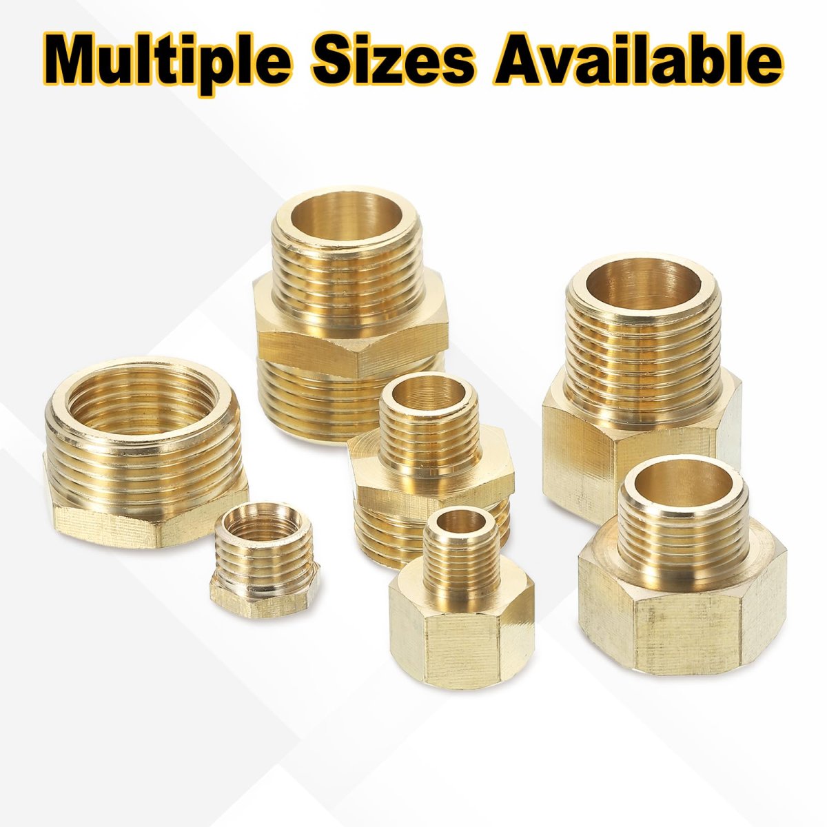 Brass Pipe Fitting 2pcs G1 2 Male X G3 8 Female Reducer Adapter Extensions Hex Bushing Threaded Fitting For Water Gas Oil
