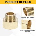 Brass Pipe Fitting 2pcs G1 2 Male X G3 8 Female Reducer Adapter Extensions Hex Bushing Threaded Fitting For Water Gas Oil