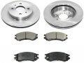 Front Ceramic Disc Brake Pad And Rotor Kit Compatible With 1991-2002 Saturn Sl2 