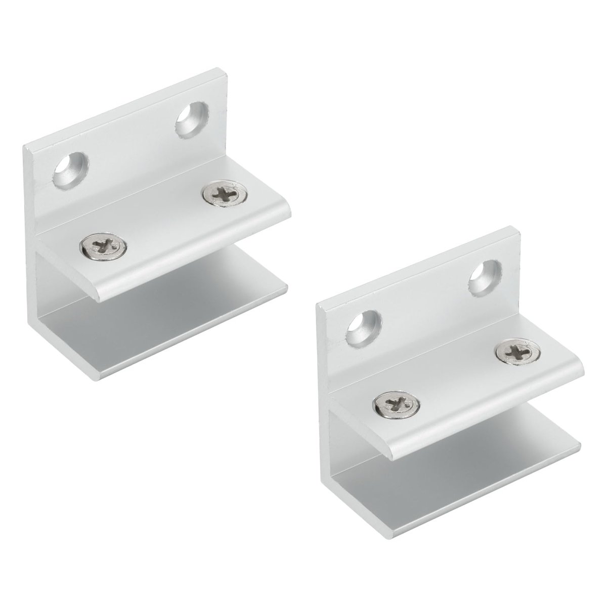 2pcs F Shape 48mm Glass Clamp Aluminum Alloy Adjustable Clip For 13-16mm Thickness Wall Mounting Support Bracket Shelf Mirror