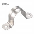 Uxcell 32mm 1 3 Rigid Pipe Strap 2 Holes 304 Stainless Steel Tension Tube Clip Clamp 20pcs