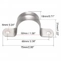 Uxcell 32mm 1 3 Rigid Pipe Strap 2 Holes 304 Stainless Steel Tension Tube Clip Clamp 20pcs