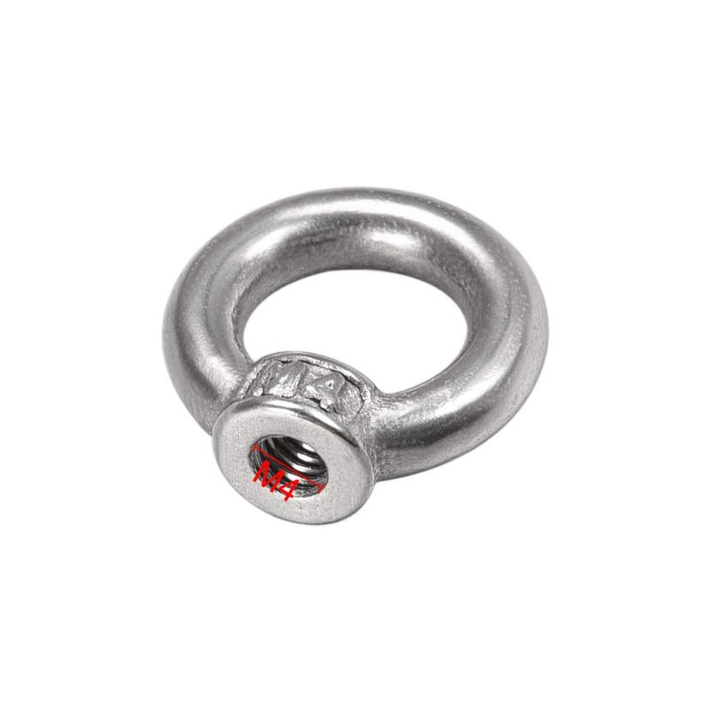 Lifting Eye Nut M4 Female Thread 304 Stainless Steel Round Shape For Rope Fitting Pack Of 20