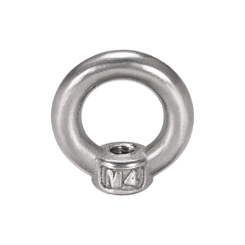 Lifting Eye Nut M4 Female Thread 304 Stainless Steel Round Shape For Rope Fitting Pack Of 20