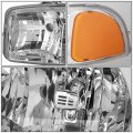 Compatible With Gmc Yukon Gmt800 Pair Of Amber Corner Headlight 3rd Brake Light Chrome Housing