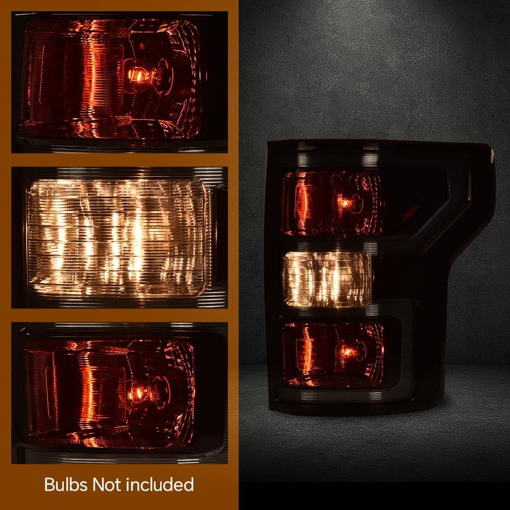 Rear Tail Lights For Ford F150 2018 2019 2020 Dark Red Brake Lamp Assembly With Bulbs And Wiring Harness Left Right Side Pair