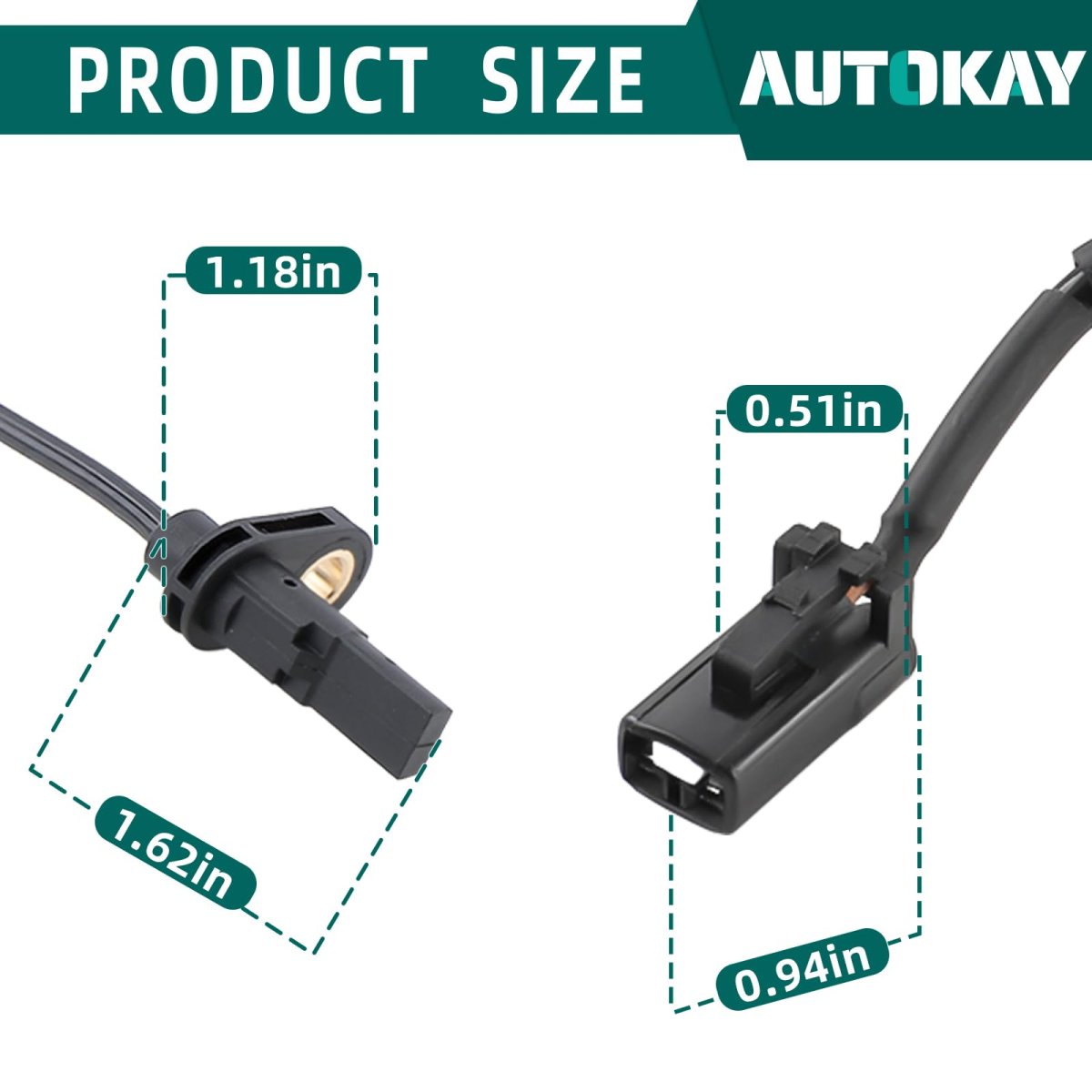 Front Left Abs Wheel Speed Sensor For Hyundai Elantra 2017 2020 And Gt 2018 Driver Side Replaces 59810-f2300 59810f2300