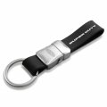 Ipick Image Made For Ford Super-duty Genuine Black Leather Loop Strap Silver Metal Detachable Key Chain