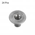 Uxcell M6 T-nuts 24pcs Carbon Steel Tee Nuts Round Base Weld 12mm Height Through Hole Flange Insert Female Thread Plate