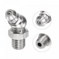 Uxcell Metric 45 Degree Grease Fittings M8 X 1mm Thread 201 Stainless Steel Hydraulic Fitting Caps 5pcs