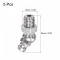 Uxcell Metric 45 Degree Grease Fittings M8 X 1mm Thread 201 Stainless Steel Hydraulic Fitting Caps 5pcs