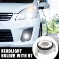 Uxcell H7 Led Bulbs Car Head Lights Clip Adapter Base Holder Socket Plastic White For Bmw E46 3 Series