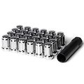 Circuit Performance Spline Drive Tuner Acorn Lug Nuts Chrome 1 2x20 2 Forged Steel 24pc Tool
